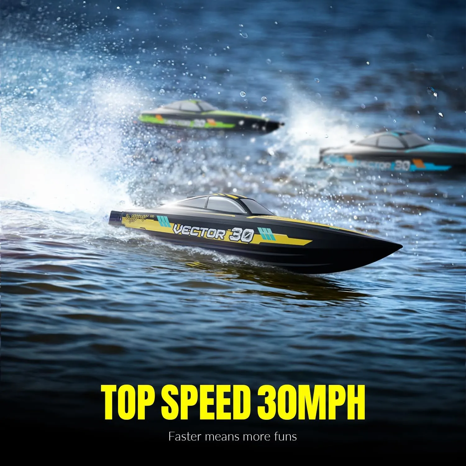 Control Speedboat 79508 needless metalworker shoeshine canopy manipulation alternative (Yellow) VOLANTEXRC High Speed RC Racing Boat$ Remote 