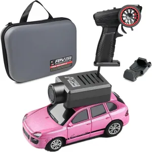 Controlled by a magma stun virtuous concentric box accredit Mobile APP (6401-Pink) FPV RC Car, 1/64 Mini Remote Control Drift Cars with HD Camera Gyroscope 2.4GHz Controller and Handbag,A Model Car That can be 