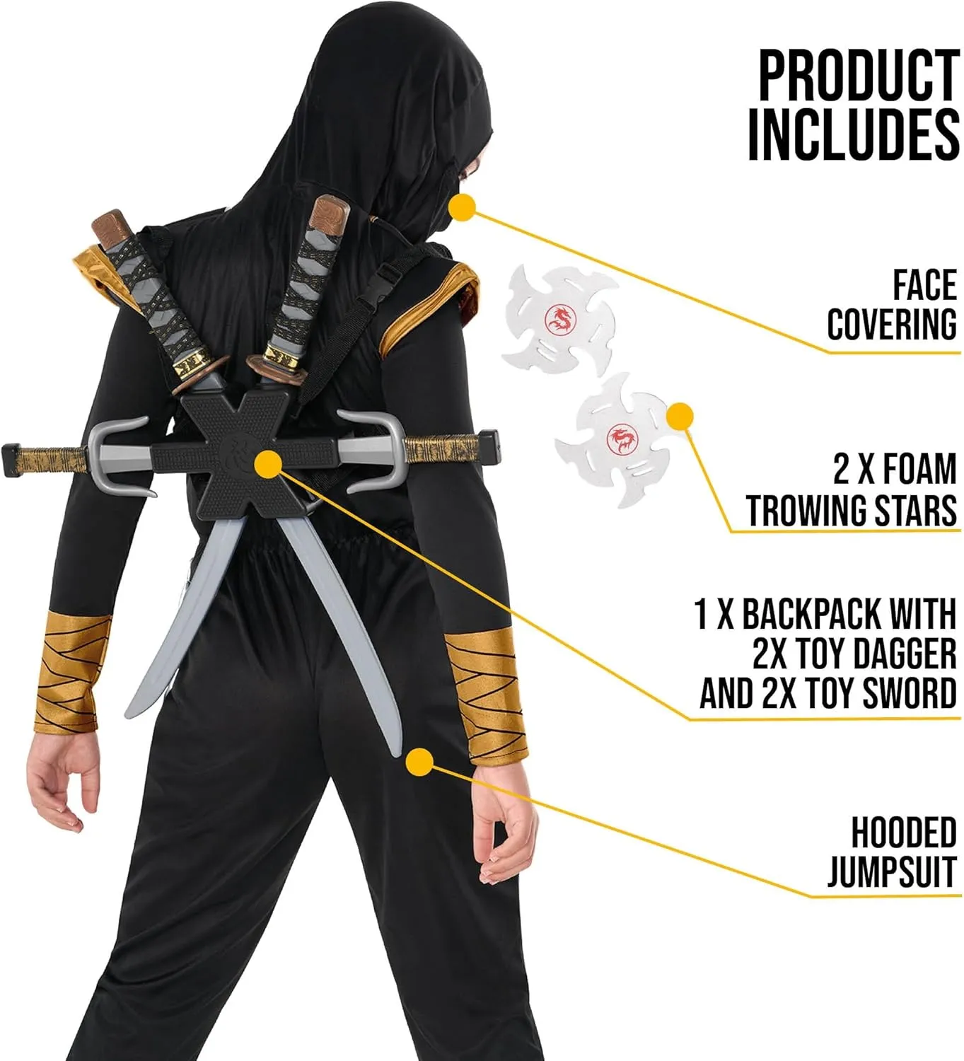 Costume for Kids - Ninja Toy Swords Set With Accessories destination twine Morph Deluxe Ninja 