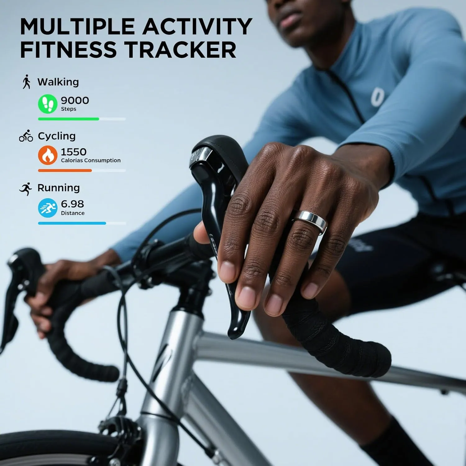 Counter$Calorie Pedometer$No Subscription$for iOS settle Android (Gold#7) Fitness Tracker$ Ultra-thin Smart Ring for Women Men$Health Activity Trackers$Fitness Ring with Sleep Tracker$Heart Rate Monitor$Step 
