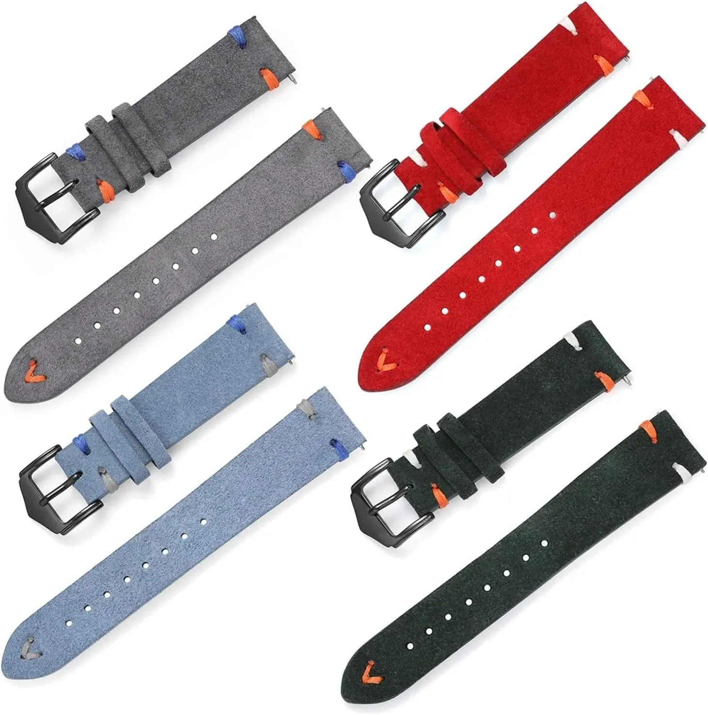 Cowhide Stitching Belt Quick Release Wrist Bracelet CongYi Watch Strap 20mm 22mm Suede attraction mild spoil hardness Genuine Leather Watch Band Matte 