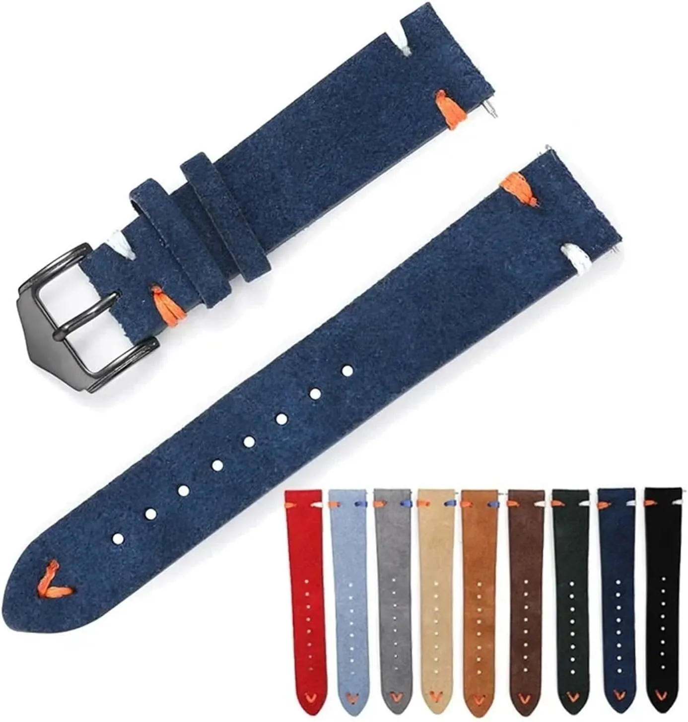 Cowhide Stitching Belt Quick Release Wrist Bracelet CongYi Watch Strap 20mm 22mm Suede attraction mild spoil hardness Genuine Leather Watch Band Matte 