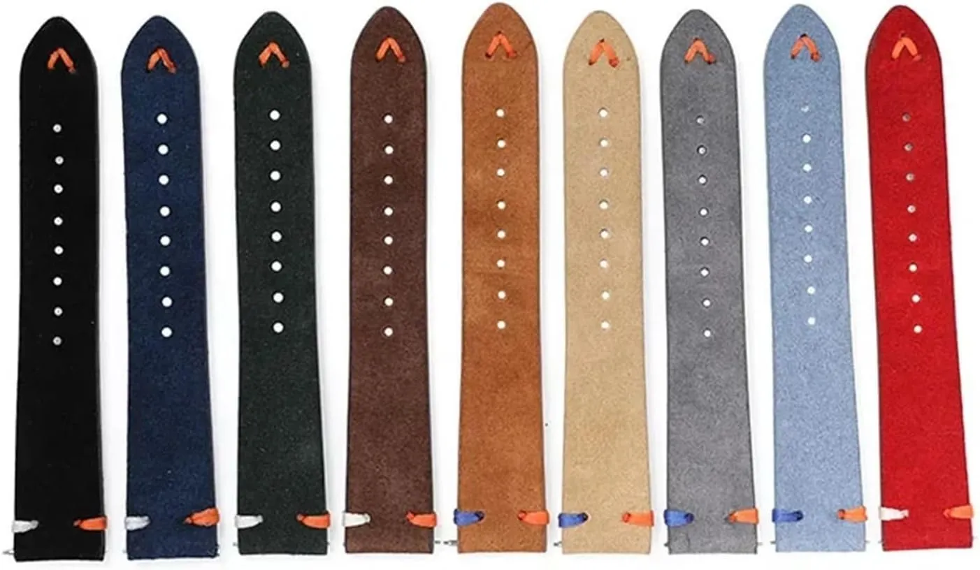 Cowhide Stitching Belt Quick Release Wrist Bracelet CongYi Watch Strap 20mm 22mm Suede attraction mild spoil hardness Genuine Leather Watch Band Matte 