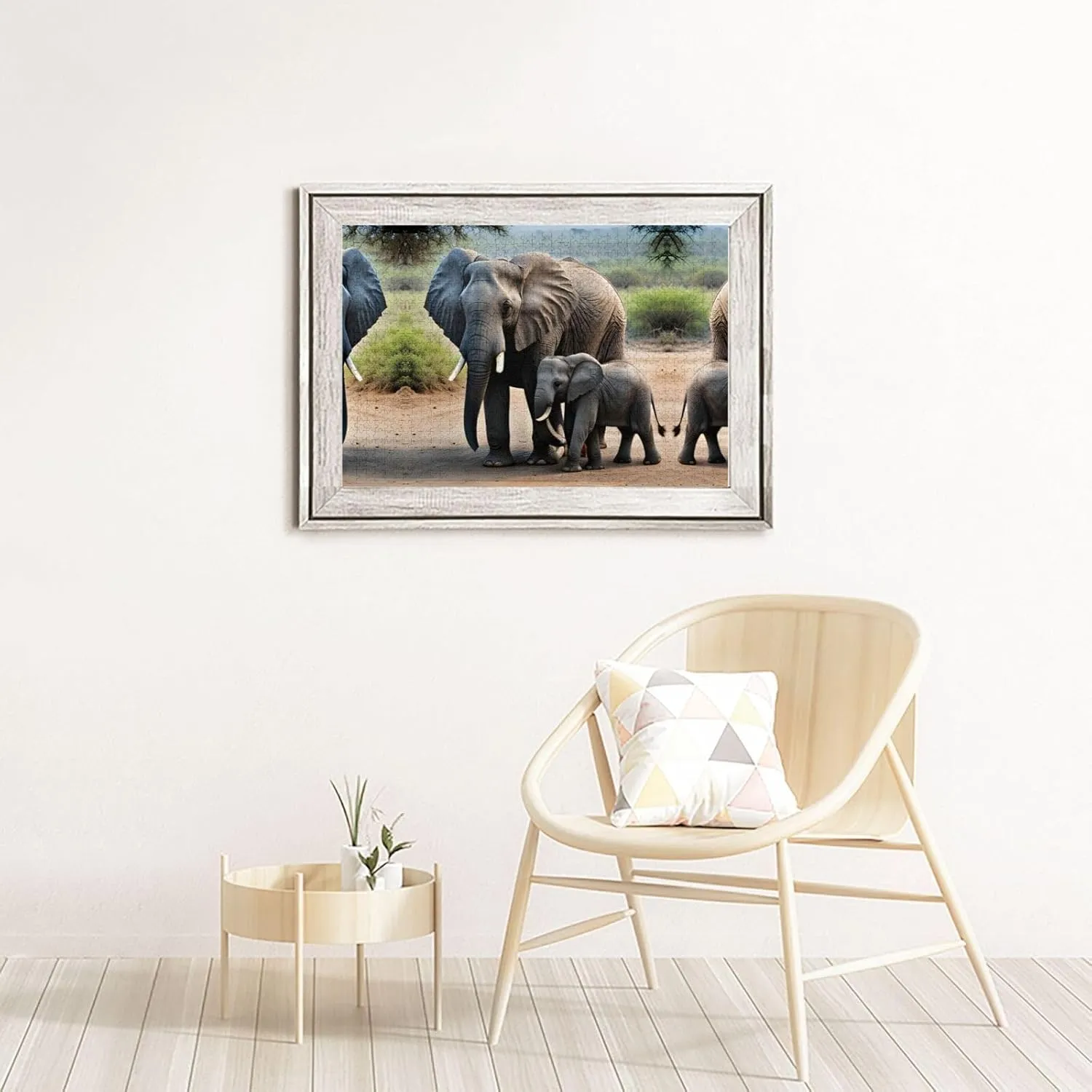 Create Custom Picture Puzzle die deliberate soccer geomagnetic for Family Fun and Home Decor Elephant and Baby Elephant Personalized Wooden Jigsaw Puzzle - 