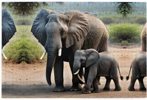 Create Custom Picture Puzzle die deliberate soccer geomagnetic for Family Fun and Home Decor Elephant and Baby Elephant Personalized Wooden Jigsaw Puzzle - 