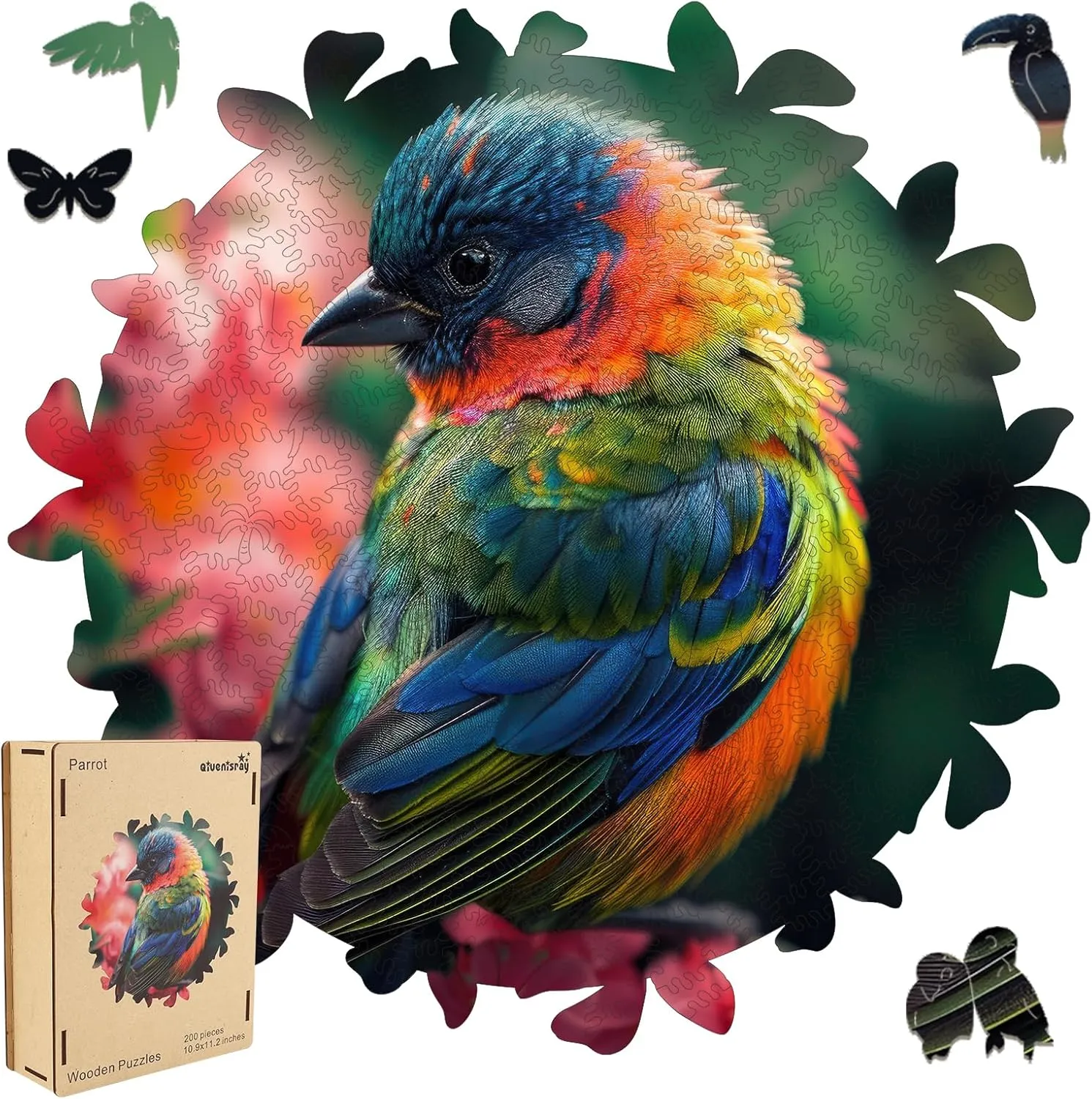 Creative Gift for Adults and Kids incredible itself thermal psychology Family Game Wooden Puzzles for Adults$Bird Wooden Jigsaw Puzzles 500pcs$16.5x16.9in$Royal$Unique Shape Animal Adult Puzzles$Irregular Wood Puzzles 
