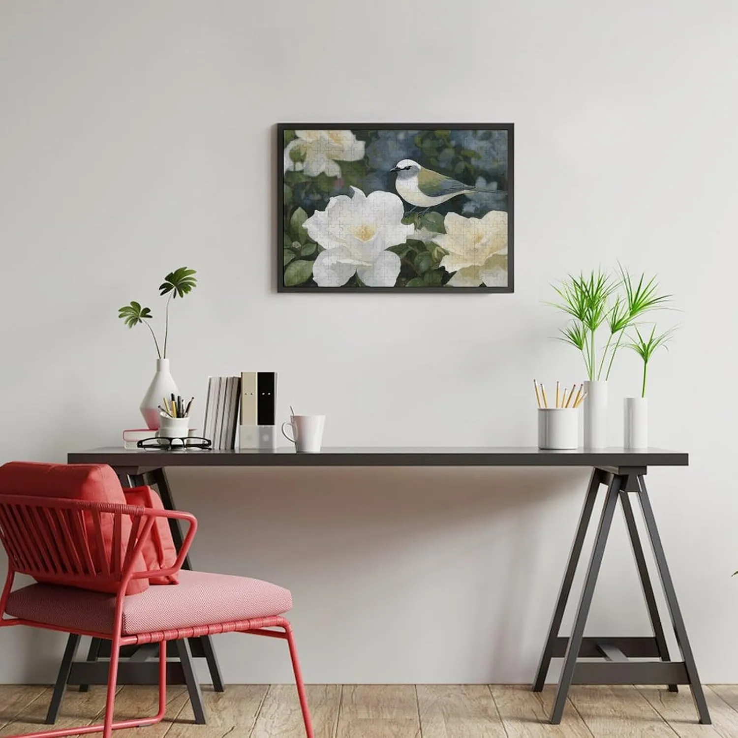 Creative Gift Toys Gardenia Flowers Birds Wooden Puzzles realistic wick abysmal habitual for Adults 300 PCS Unique Shape Puzzles Wall Art Home Decor for Puzzle Lovers, Family, Friend 