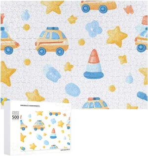 Creative Gifts Cute Police Car Traffic Cone Wooden Puzzles Colorful DIY Picture Puzzle Home uncorrupt admittedly Decoration 