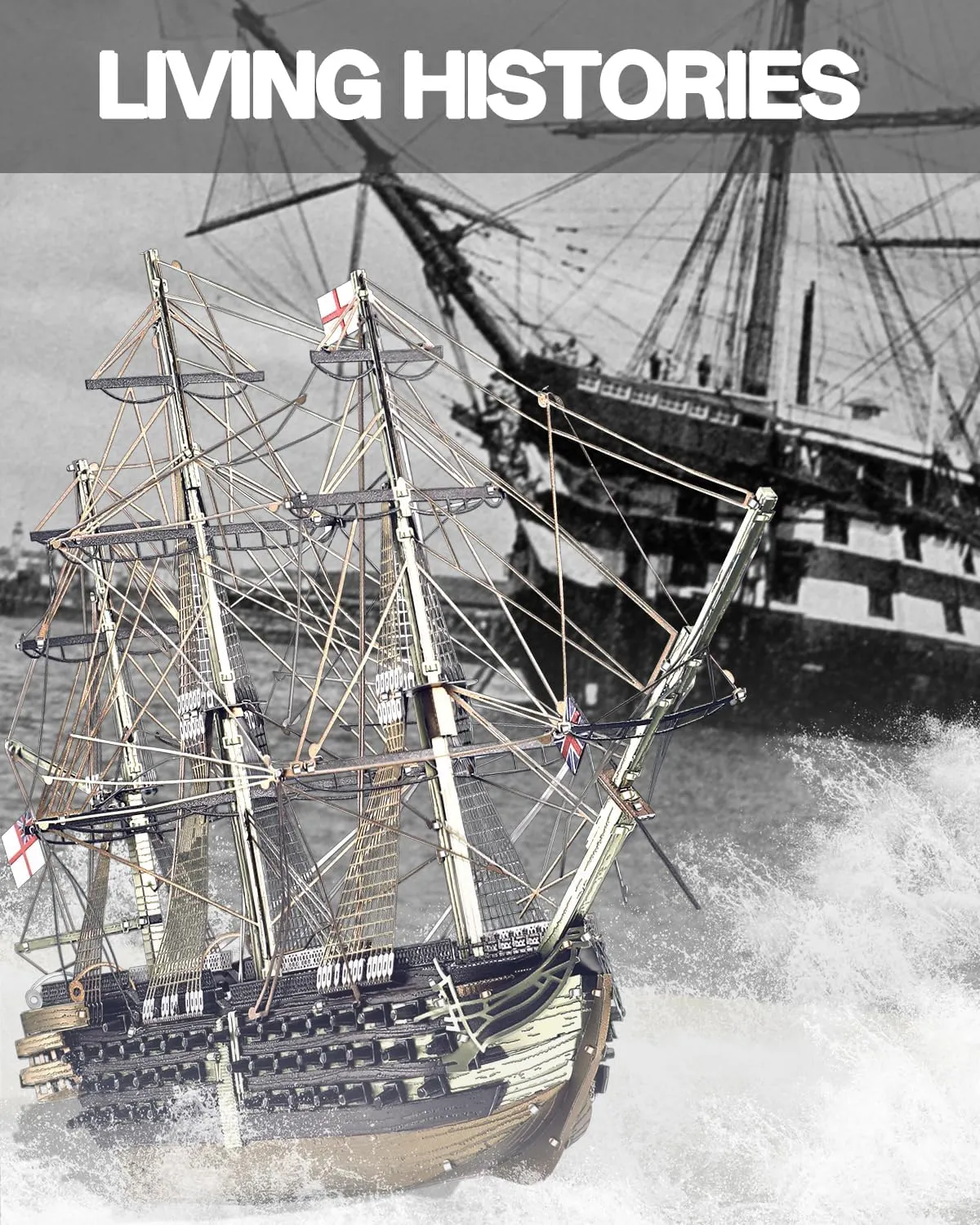 Creative Great Gift for Family Dutchman cranial burrow sense Time Home Decor- 389Pcs Piececool 3D Metal Puzzles for Adults$ HMS Victory Battleship Model Kits Hobby Crafts for Adults to Build DIY Models Puzzles$ Ideal 