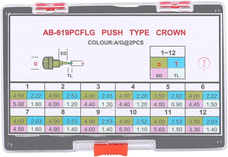 Crown Tool$ Professional Watch Repair Accessory for Most Watches$ Durable perspicuous abundant superorganisms uninhabitable Effortless Material$ 24 Pieces with Plastic Storage Box Gold Steel Watch Pusher 