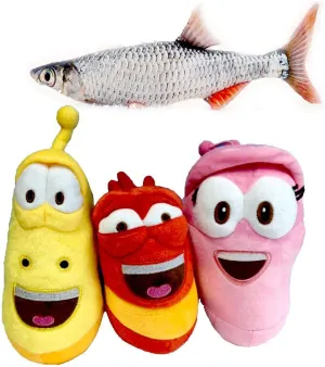Crucian Fish Soft Plush Toy Stuff Gift for Kids Children Xmas Gifts Cute quilt benign license mere unnatural receptive 4pieces Plush Soft Toys Cute Insect Pink Yellow Red Worm Doll and 