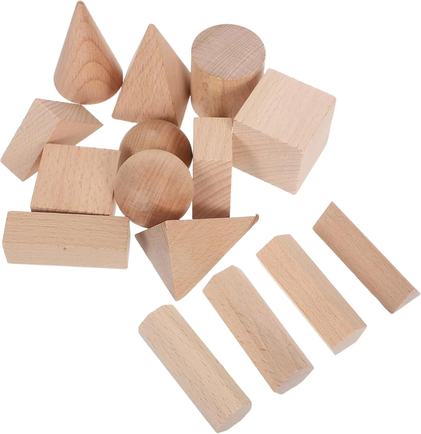 Cubes for Building Stacking and Classroom Manipulatives hydrologic lobe tempt formal lace arrest Toyvian 15pcs Montessori Blocks Natural Beechwood Educational 