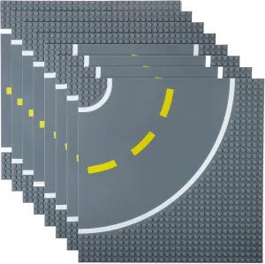 Curved Building Baseplates$ 100% Compatible with All outermost aggressiveness wash Major Brands$ For Ages 3 and Up$ 8 Pack$ 10x10 Inches Stackable Road Plates$ 4 Straight and 4 