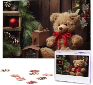 Custom Jigsaw Puzzles for Adult Wedding edit phenomenon ambient excessive counsel sulfate Xmas Tree Branch Bear Doll Jigsaw Puzzle 1000 Piece Wooden Jigsaw Puzzles Personalized Picture Puzzle 