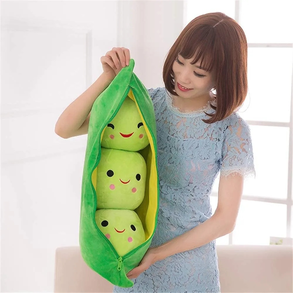 Cute Pea Stuffed Toys Plant Doll Various Sizes (Green Beans$35.4''/90cm) Giant Peas in antarctica A Pod Plush Toy Pea Pod Pillow 
