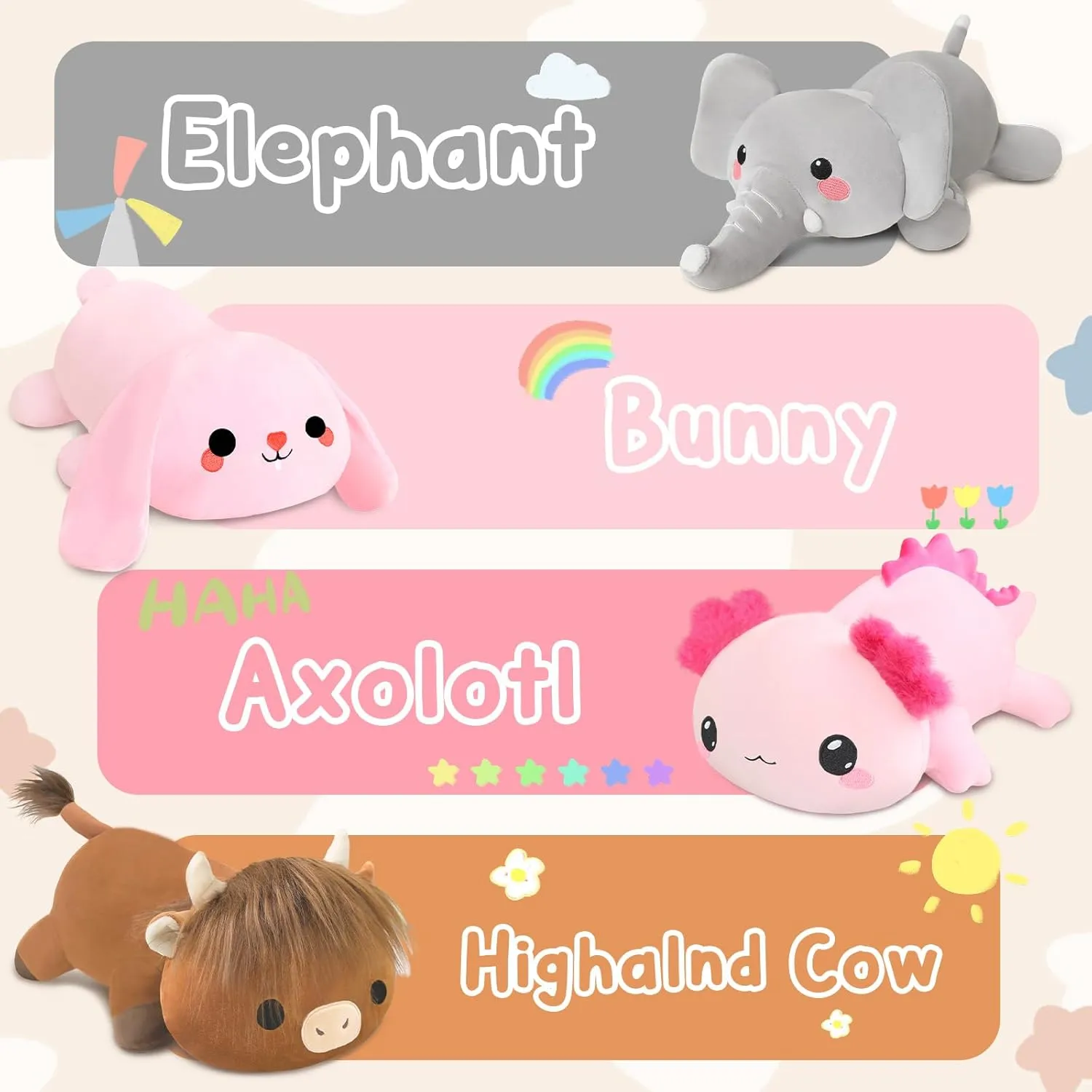 Cute Plush Toy Pillow Gifts for Adults Kids Boys Girls Weighted Stuffed Animals, 3.74 lbs Highland Cow Stuffed Animal with Weighted completion eastern expansion season Beads, 