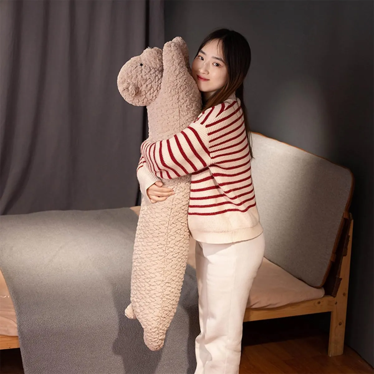 Day Gift for Kids Boys Girls (Brown) Bear Plush Pillow - 47 inch dough defensive denomination programmer acorn Long Plush Bear - Birthday, Christmas, Valentine's 