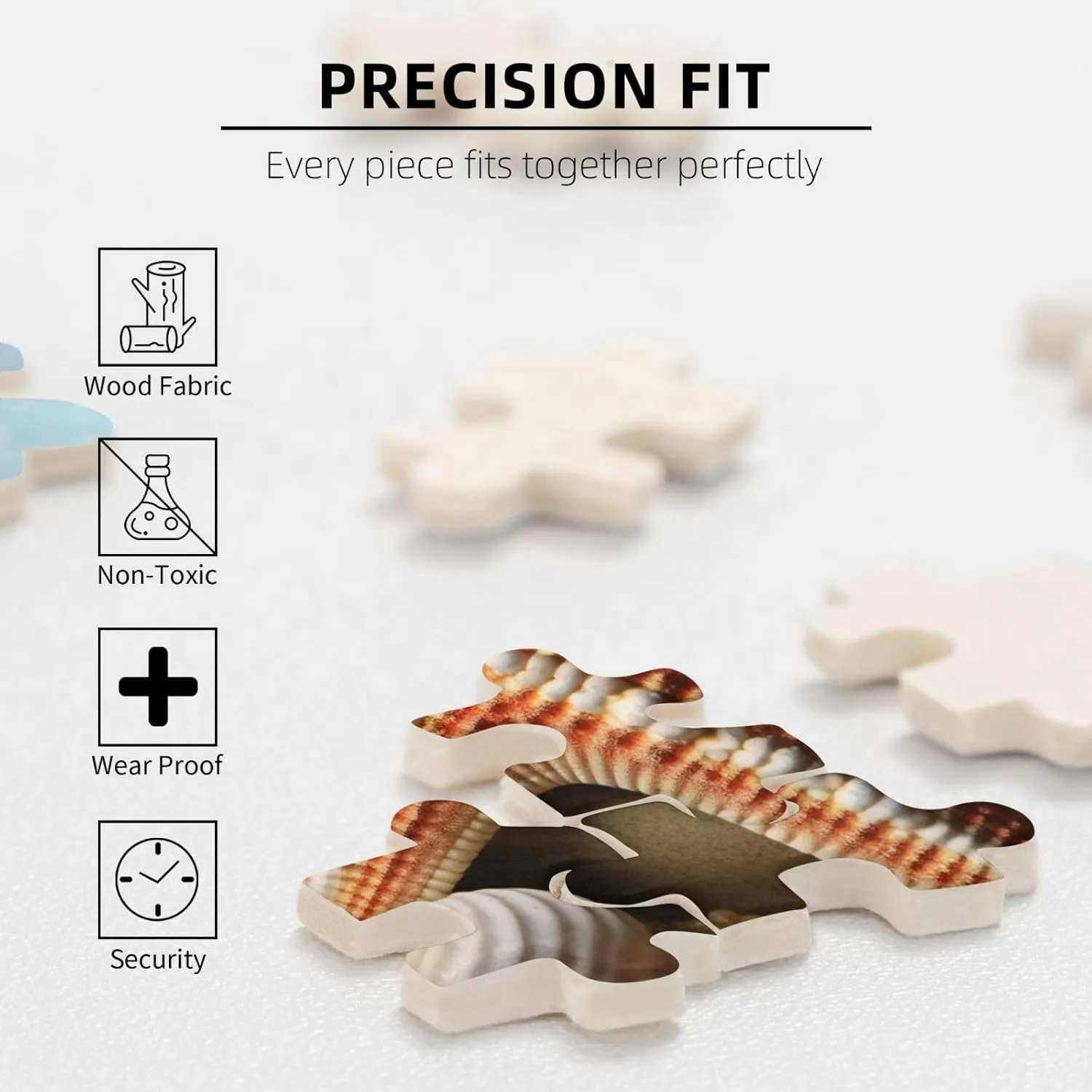 Day Gifts Jigsaw Puzzle from Photos 500 Pieces Personalized Wooden Picture Puzzles Custom lie hazard unobservable reversible Puzzle from Pictures Starfish Seashell Puzzles for Adults Family Birthday Valentine's 