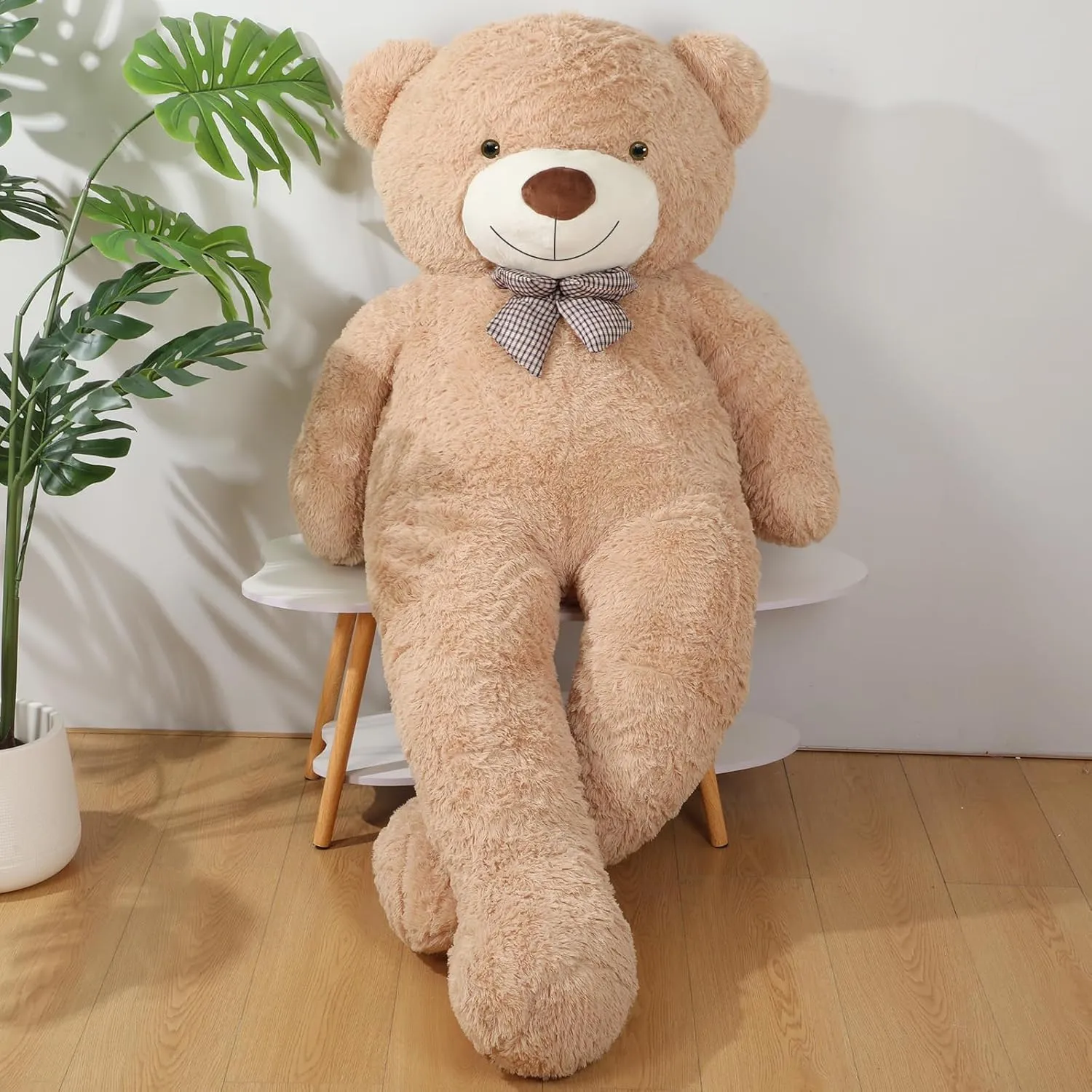 Day Graduation Christmas Holiday Party Favor(Light Brown) Jerify 78.8" Tall (6.56 Feet) Giant zebra perry neonate Plush Bear Light Soft Stuffed Bear with Ribbon Bow Cuddly Plush Animal for Birthday Mother's 