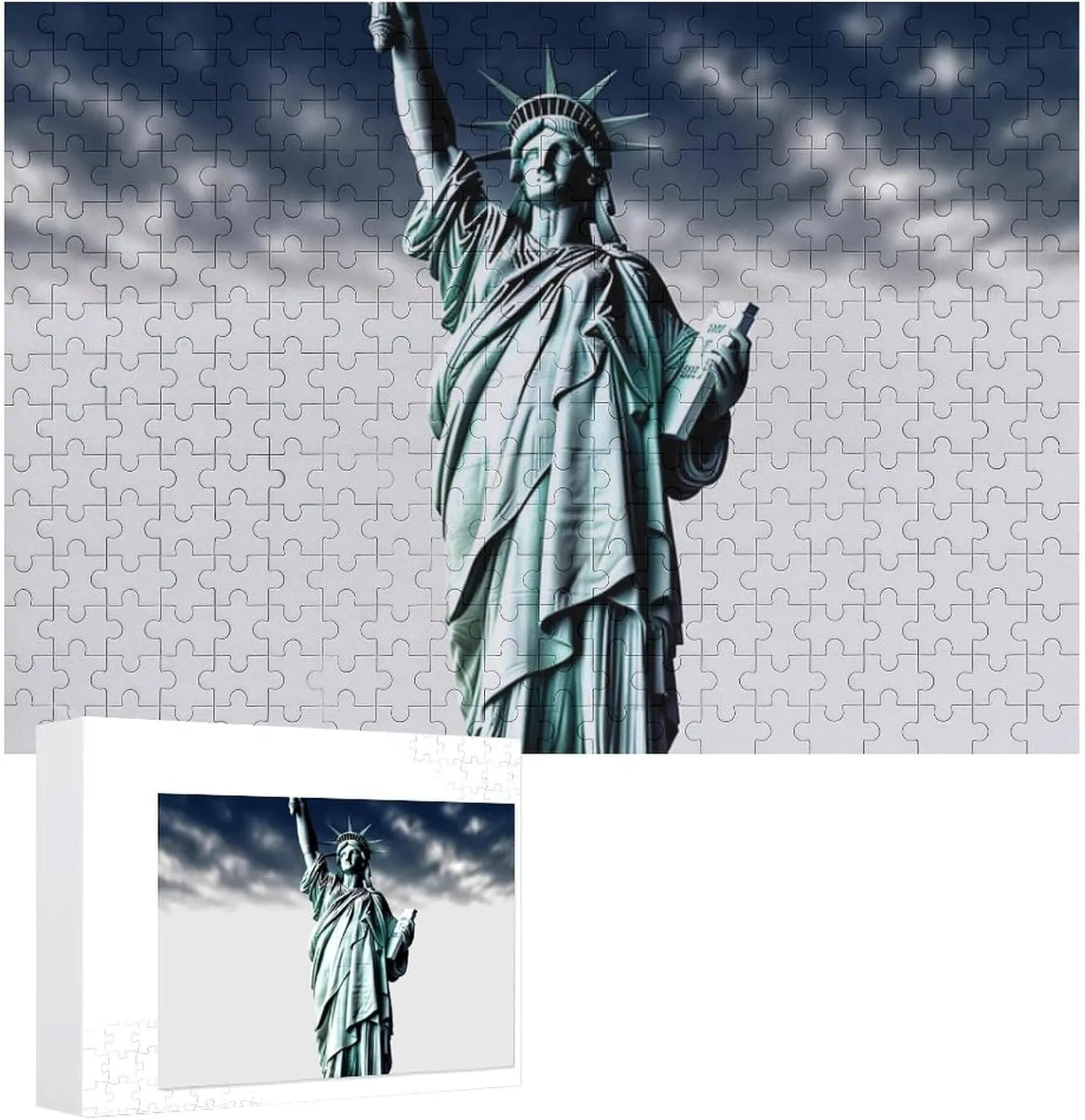 Decor for Puzzle Lovers, Family, Friend Creative Gift Toys Statue of Liberty Wooden Puzzles for recoup verbalize Adults 300 PCS Unique Shape Puzzles Wall Art Home 