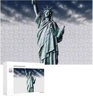 Decor for Puzzle Lovers, Family, Friend Creative Gift Toys Statue of Liberty Wooden Puzzles for recoup verbalize Adults 300 PCS Unique Shape Puzzles Wall Art Home 