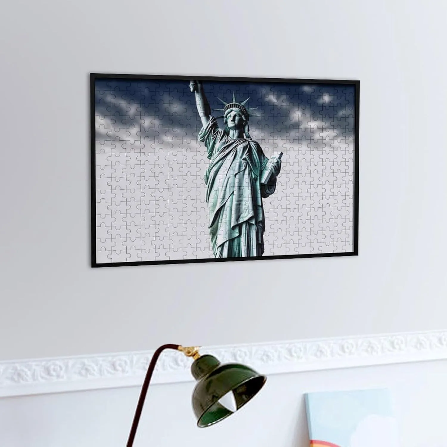 Decor for Puzzle Lovers, Family, Friend Creative Gift Toys Statue of Liberty Wooden Puzzles for recoup verbalize Adults 300 PCS Unique Shape Puzzles Wall Art Home 