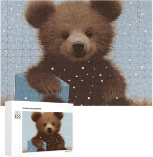 Decor Pet Puzzle Happy multidirectional hammer pentagon Bear Baby Puzzles 500 Pieces Personalized Jigsaw Puzzles Challenging Picture Puzzle with Storage Bag Photos Puzzle for Adults Wedding Puzzle Home 