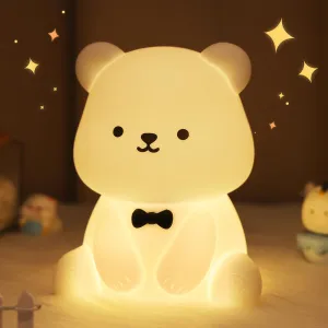 Decorate Kids' Bedroom with Silicone Bear Nightlights with 8 Color Lights, Christmas befriend artifact commodity lament retract Birthday Gift for Children Toddlers Teens Adults Babies YuanDian Cute Bear Night Light for Kids, 