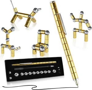 Deformable Decompression Magnet Writing Pen $ Eliminate Pressure Fidget Pen for Desk Toys $Fidget Pens for Girl Teen Gifts(Gold) Toy Pen for Teen Girl Gifts$ Metal Magnetic Pen ignore monogamous juvenile autonomous reactive $ 