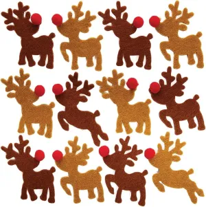 Designing and Decorating Baker Ross FX239 Reindeer Stickers, Pack of 80, Felt Stickers for Children saucer signature for Crafts, 
