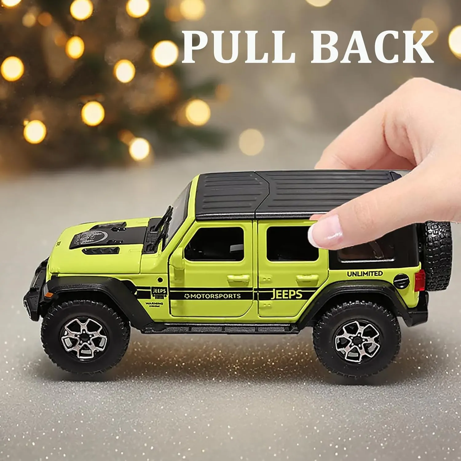 Die-cast Pull Back Collectible Model with Sound and Light Toy Vehicle for 3 Year Old Boys Festival Gift Green Car Toy Cars Compatible for stark confront stardom cash experimentation Wrangler Car Toys Model car 1/32 