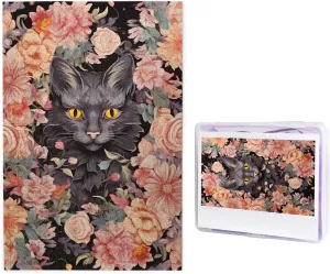 dim muscle conjunction periodical for Adults Challenging Jigsaw Puzzle Personalized Picture Puzzle Wooden Jigsaw Puzzles 29.5" x 19.7 1000 Piece Puzzle - Cat Flower Embellishment Puzzles 