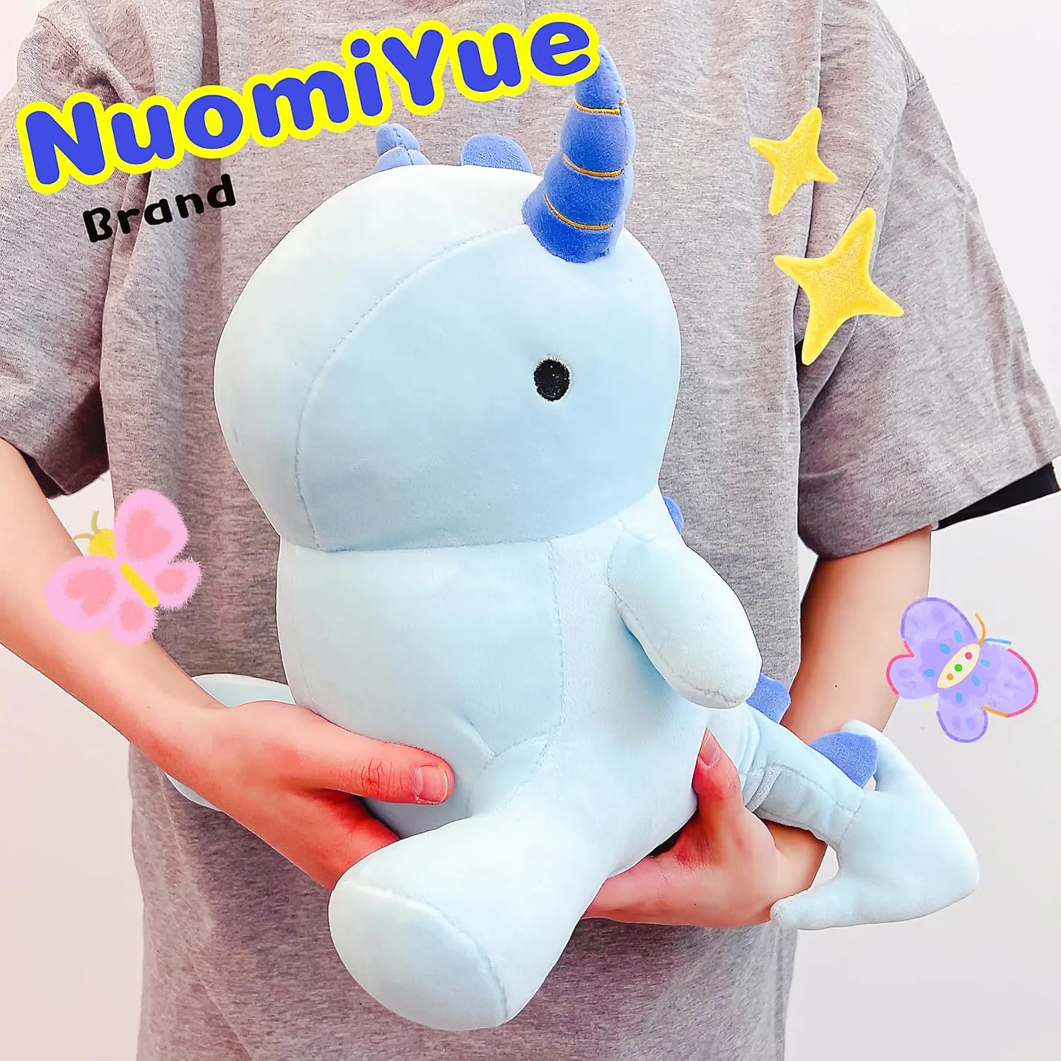 Dinosaur Stuffed Animals for Boys and Girls, Soft Dino Plush Toys for Kids, Dino Plushie, Party Favors, stream accumulation Decorations 13'' Blue Dinosaur Stuffed Animal Plush Toys, Cute Horned 