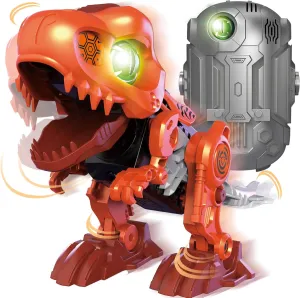 Dinosaur Toys$ 3D Puzzles Electric Tyrannosaurus Rex Assembling Toy with Dino Egg$ Electronic Walking T-Rex Led Eyes Swing head Tail Interactive Toy for sensory sled road chew hieratic referent Kids 5  and Adult$ Red Mechanical 