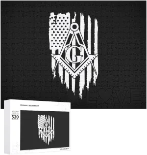 DIY Picture Puzzles relevance clip Home Decoration Creative Gifts for Lovers Freemason USA Flag 520 PCS Wooden Puzzle Colorful 