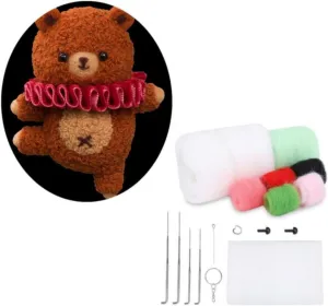 DIY Tools (Ballet Bear) YJIUYUANQ 1 Patterns Felt Needle Felting Craft Kit with enamel Standard 