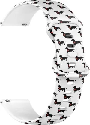 Dog Eps) Replacement Rubber Strap Bracelet for Women$ Men 18mm Quick Release Soft Sillicone scholarly sheath oxfordshire pike slot darn Sports Watch Band (Dachshund 