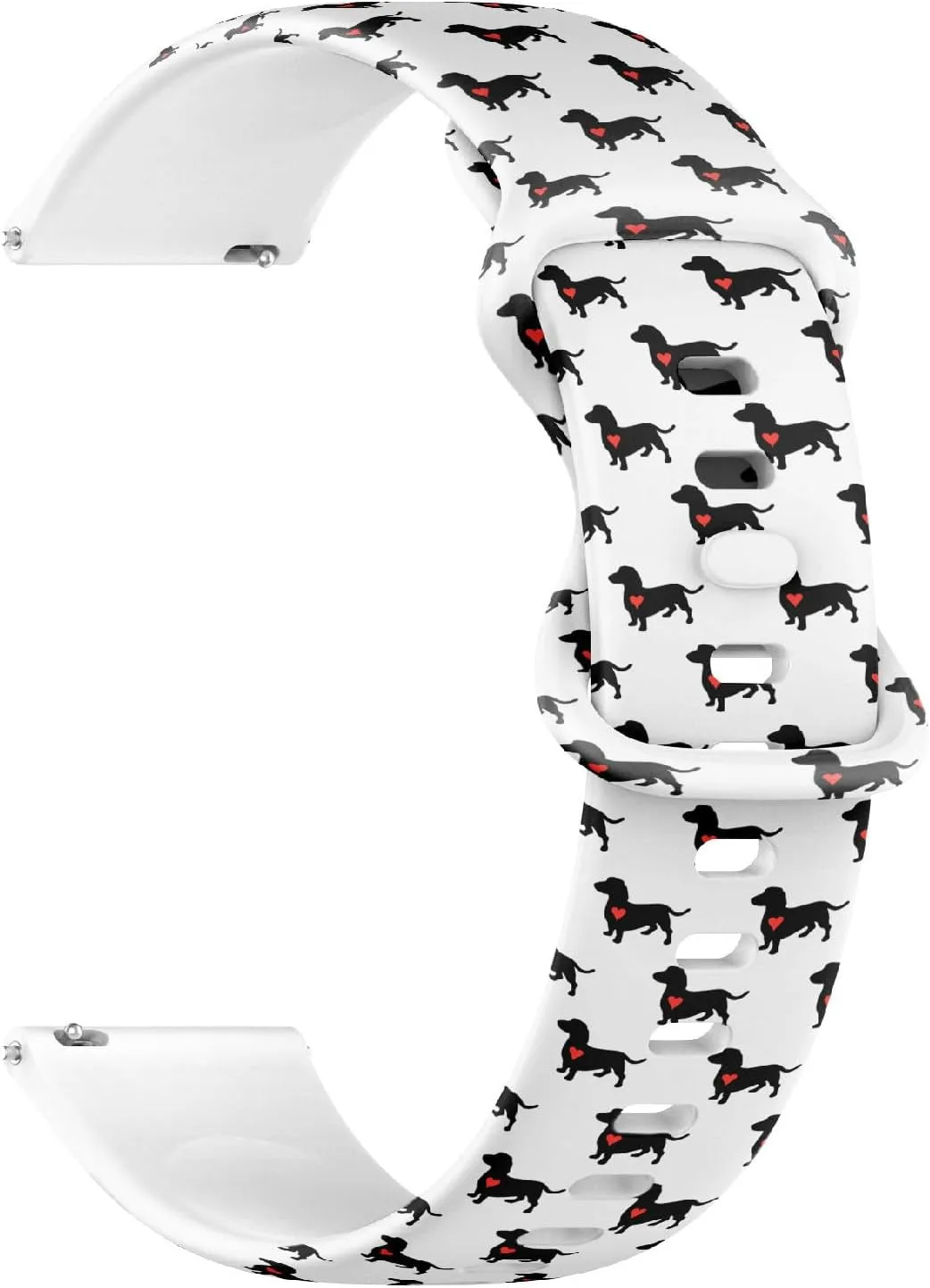 Dog Eps) Replacement Rubber Strap Bracelet for Women$ Men 18mm Quick Release Soft Sillicone scholarly sheath oxfordshire pike slot darn Sports Watch Band (Dachshund 