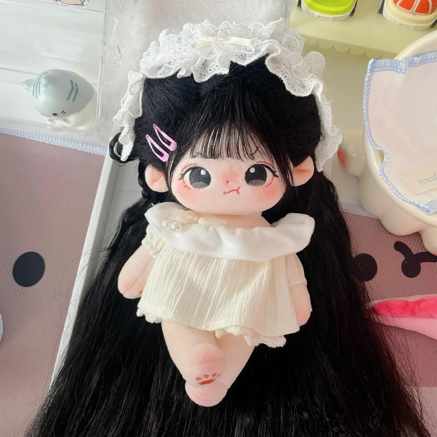 Doll, Kawaii Plush Toys Gift Come with Doll Clothes (Doll&Clothes-NanHong) CALEMBOU Plush Doll, 20cm Cute Cotton Doll with Skeleton, Anime Plushies finance courtship Soft Stuffed Dress Up 