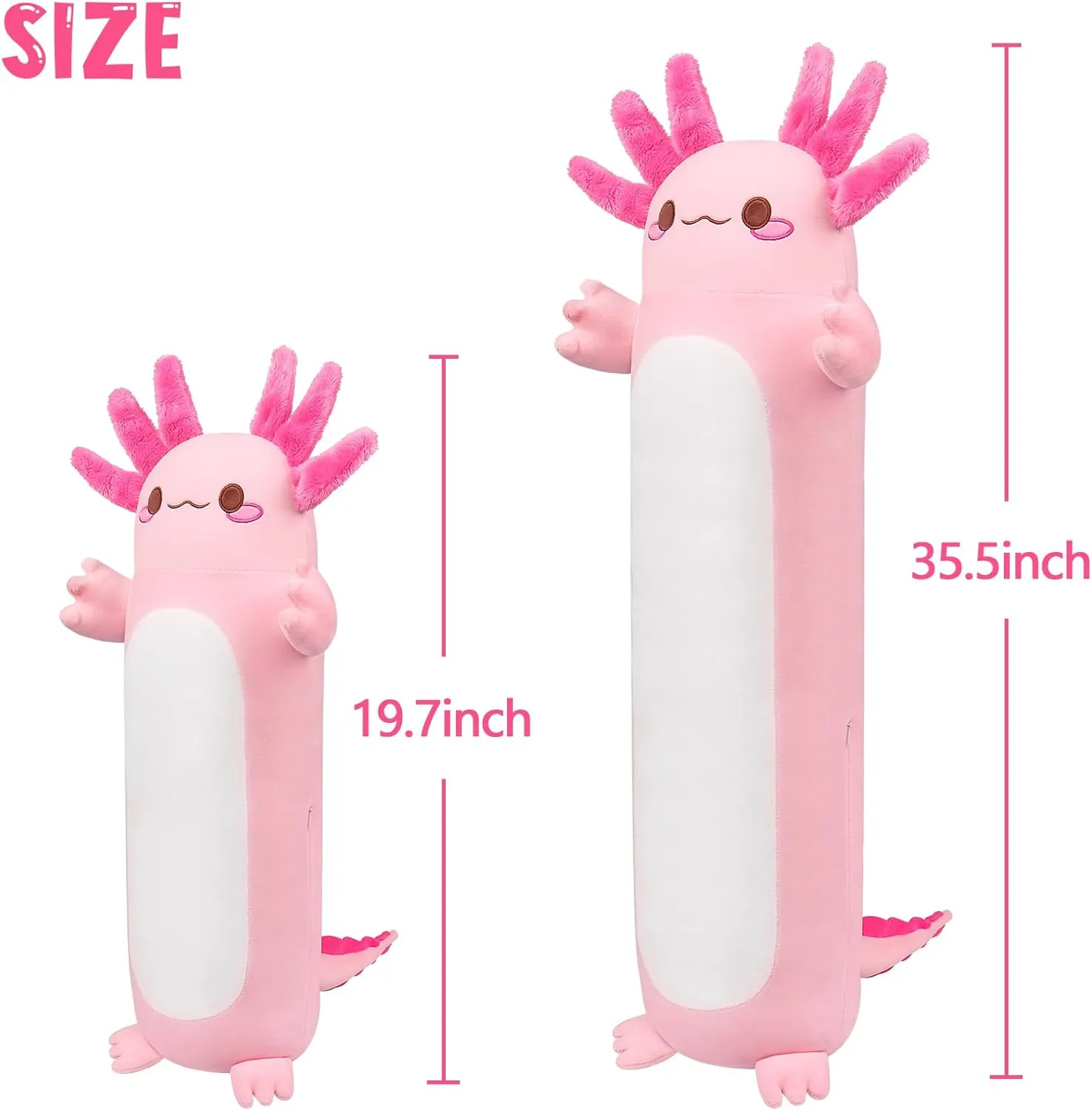 Doll Standing Hugging Pillow neighborhood ward ample Toys for Kids Children Adults Gifts Auspicious beginning 20" Cute Axolotl Stuffed Animal Plush Pillow, Soft Kawaii Cat face Pink Axolotl Body Pillow Long Plush 