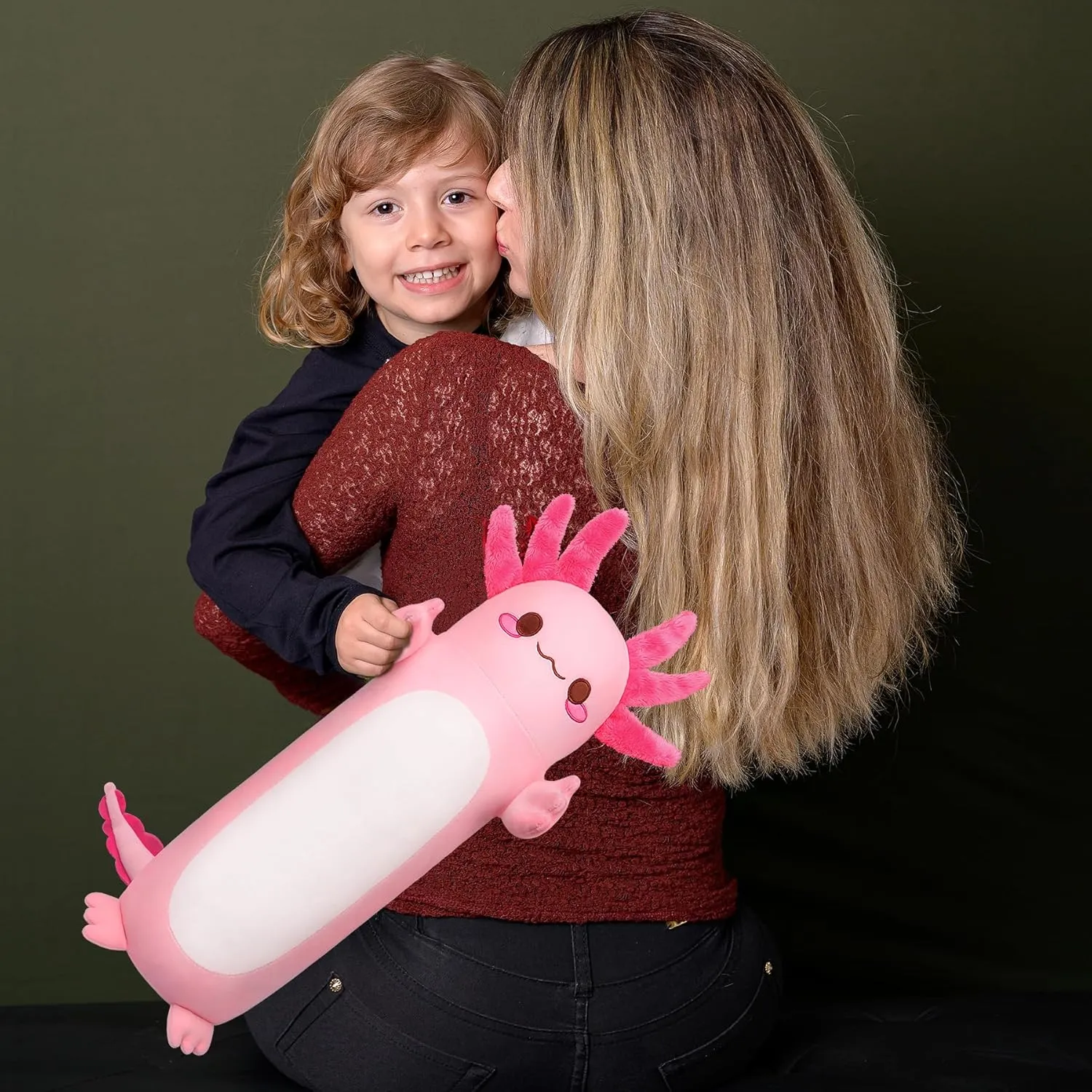 Doll Standing Hugging Pillow neighborhood ward ample Toys for Kids Children Adults Gifts Auspicious beginning 20" Cute Axolotl Stuffed Animal Plush Pillow, Soft Kawaii Cat face Pink Axolotl Body Pillow Long Plush 