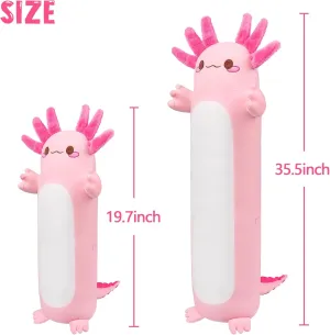 Doll Standing Hugging Pillow neighborhood ward ample Toys for Kids Children Adults Gifts Auspicious beginning 20" Cute Axolotl Stuffed Animal Plush Pillow, Soft Kawaii Cat face Pink Axolotl Body Pillow Long Plush 