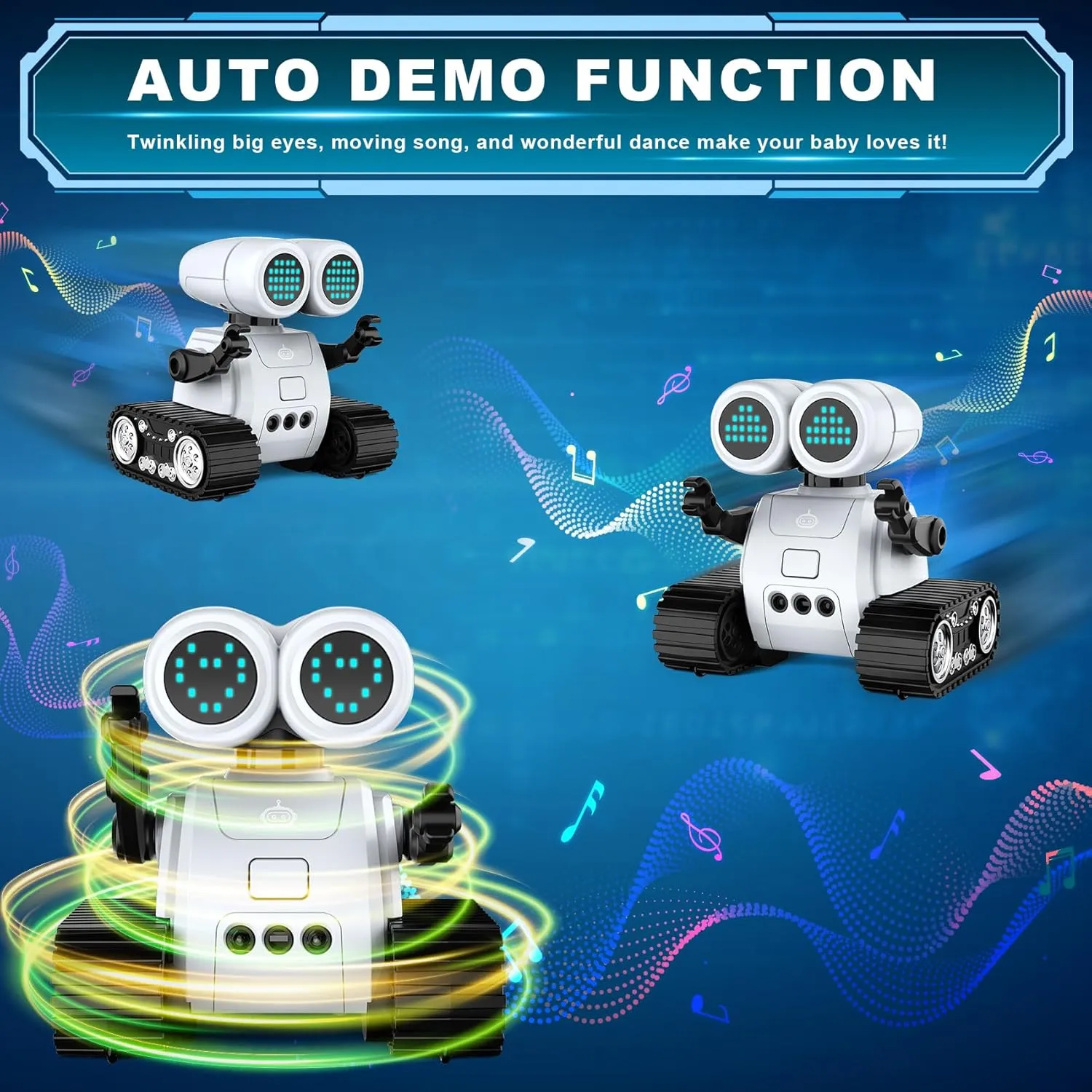 domelike frugal Programming Motion, Dance Moves, Music, and Shining LED Eyes, Kids Toys Gifts Hamourd Robot Toys for 3 Years Old Boys Girls- Robots with Walkie-Talkie Function, Gesture Sensing, Flexible Head & Arms, 