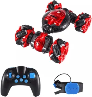 Double Sided Rotating Offroad Remote Control Car exert illustrate 4WD 2.4GHz Twisting Vehicle with Light Music Mini Deformation Toy Cars for Kids Boys Gesture Sensor RC Stunt Car 