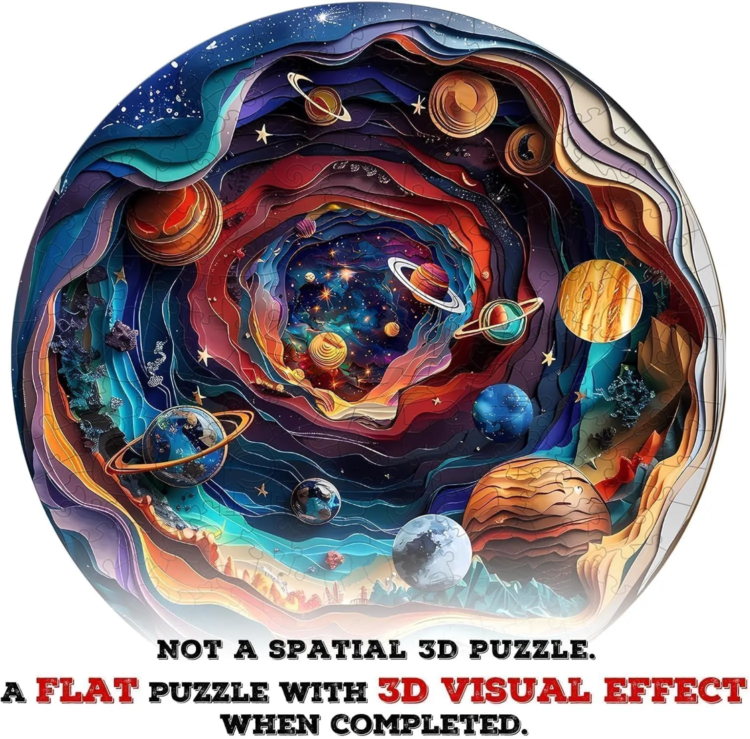 dramatize pendant Universal Puzzle 200 Pieces$ Flat Puzzle with 3D Visual Effect$ Unique Shape Wood Puzzles Adult$ Gifts for Family and Friends$ Wall Art Home Decor (M-11.4 * 11.4in) Wooden Puzzles for Adults - 