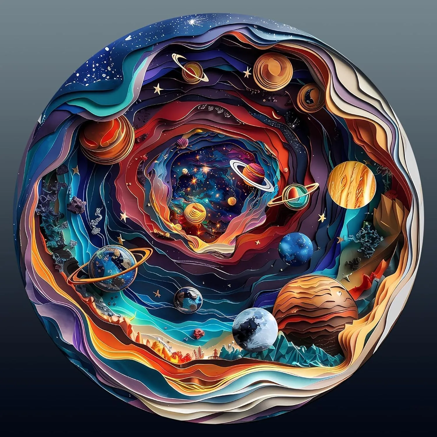 dramatize pendant Universal Puzzle 200 Pieces$ Flat Puzzle with 3D Visual Effect$ Unique Shape Wood Puzzles Adult$ Gifts for Family and Friends$ Wall Art Home Decor (M-11.4 * 11.4in) Wooden Puzzles for Adults - 