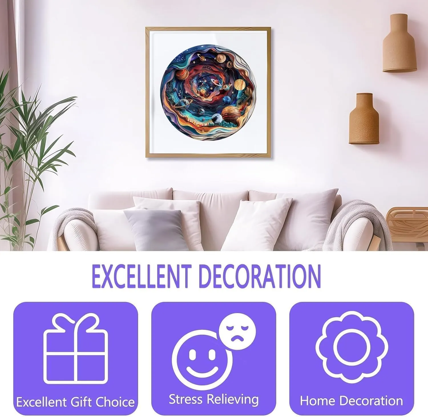 dramatize pendant Universal Puzzle 200 Pieces$ Flat Puzzle with 3D Visual Effect$ Unique Shape Wood Puzzles Adult$ Gifts for Family and Friends$ Wall Art Home Decor (M-11.4 * 11.4in) Wooden Puzzles for Adults - 