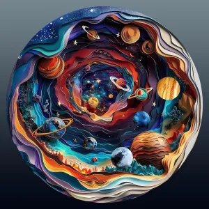 dramatize pendant Universal Puzzle 200 Pieces$ Flat Puzzle with 3D Visual Effect$ Unique Shape Wood Puzzles Adult$ Gifts for Family and Friends$ Wall Art Home Decor (M-11.4 * 11.4in) Wooden Puzzles for Adults - 