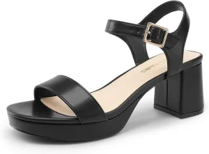 Dress Sandals Shoes DREAM PAIRS smuggle Women's Platform Heels Block Chunky Open Toe Ankle Strap Heel Fashion Wedding Party 