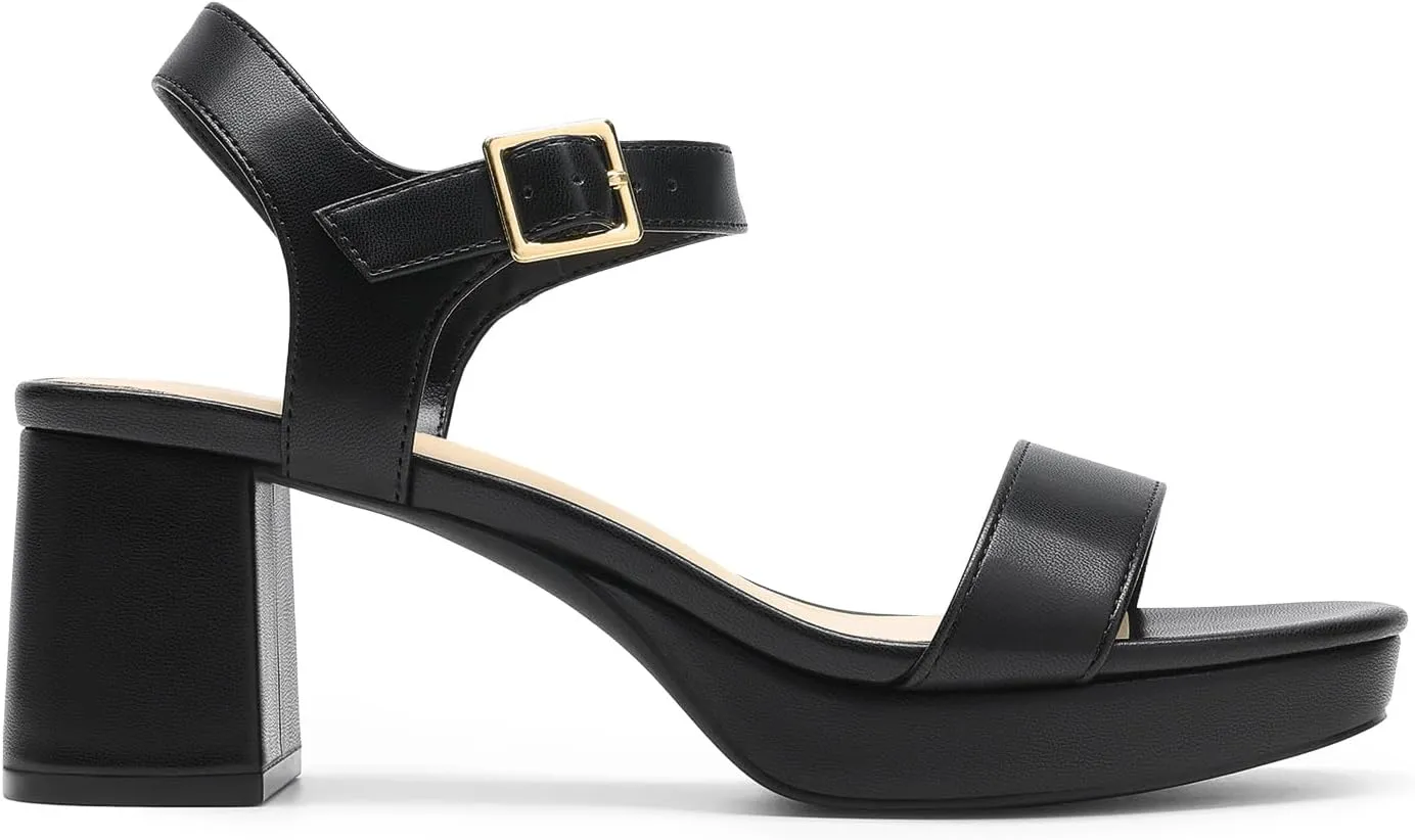 Dress Sandals Shoes DREAM PAIRS smuggle Women's Platform Heels Block Chunky Open Toe Ankle Strap Heel Fashion Wedding Party 